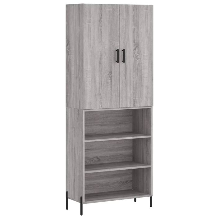 Buffet haut Sonoma gris 69,5x34x180 cm Bois d'ingénierie - Photo n°1