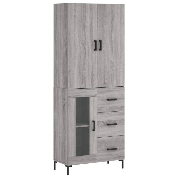 Buffet haut Sonoma gris 69,5x34x180 cm Bois d'ingénierie - Photo n°1