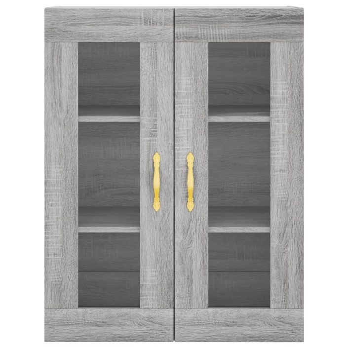 Buffet haut Sonoma gris 69,5x34x180 cm Bois d'ingénierie - Photo n°6