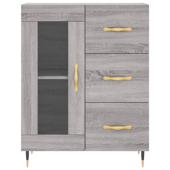 Buffet haut Sonoma gris 69,5x34x180 cm Bois d'ingénierie - Photo n°8