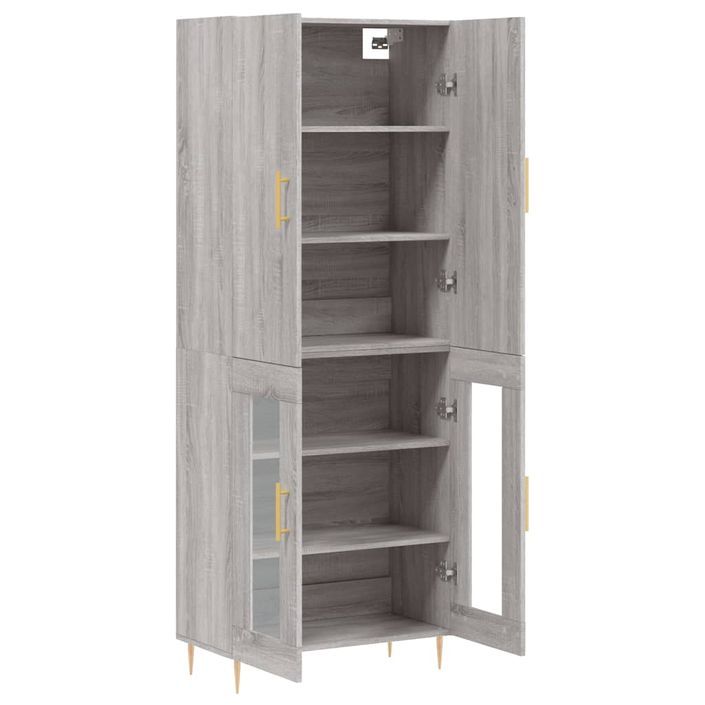 Buffet haut Sonoma gris 69,5x34x180 cm Bois d'ingénierie - Photo n°4