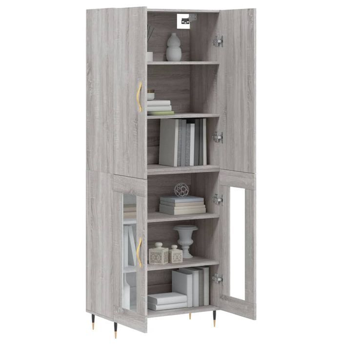 Buffet haut Sonoma gris 69,5x34x180 cm Bois d'ingénierie - Photo n°3