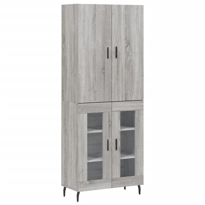 Buffet haut Sonoma gris 69,5x34x180 cm Bois d'ingénierie - Photo n°1