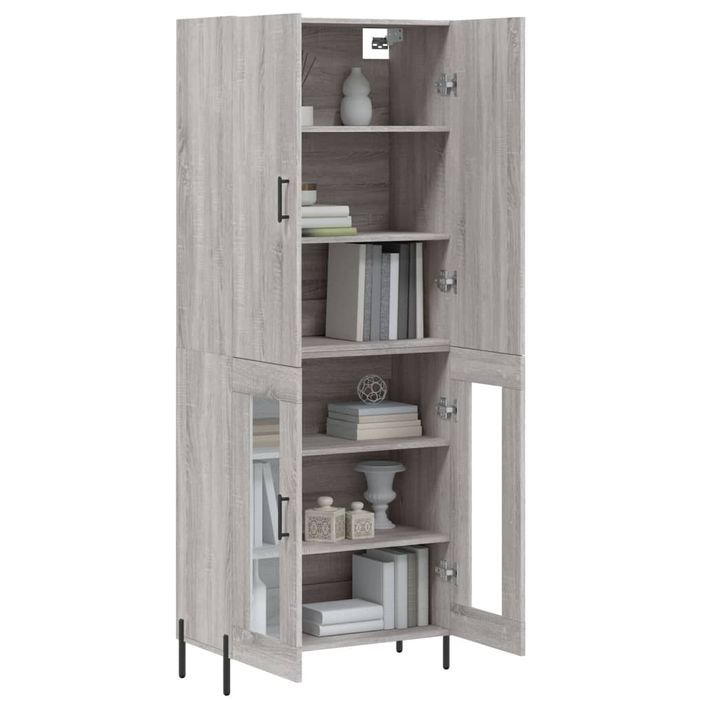 Buffet haut Sonoma gris 69,5x34x180 cm Bois d'ingénierie - Photo n°3