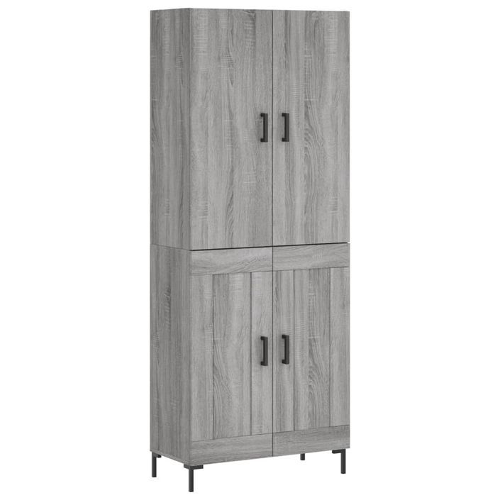 Buffet haut Sonoma gris 69,5x34x180 cm Bois d'ingénierie - Photo n°1