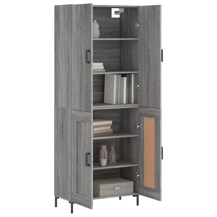 Buffet haut Sonoma gris 69,5x34x180 cm Bois d'ingénierie - Photo n°3