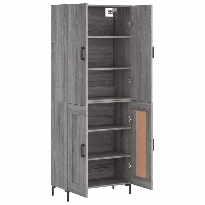 Buffet haut Sonoma gris 69,5x34x180 cm Bois d'ingénierie - Photo n°4