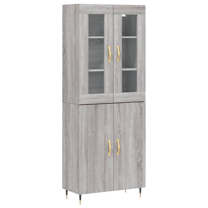 Buffet haut Sonoma gris 69,5x34x180 cm Bois d'ingénierie - Photo n°1