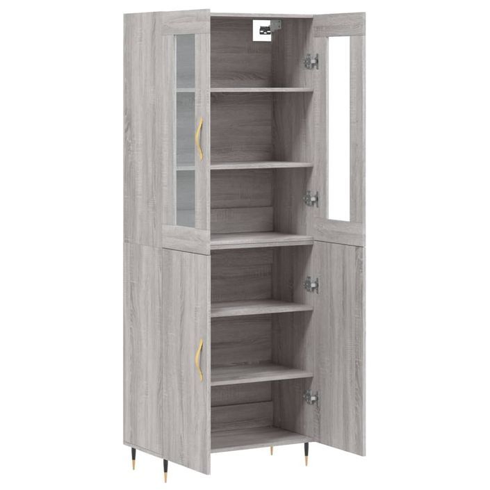 Buffet haut Sonoma gris 69,5x34x180 cm Bois d'ingénierie - Photo n°4