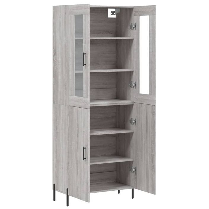 Buffet haut Sonoma gris 69,5x34x180 cm Bois d'ingénierie - Photo n°4