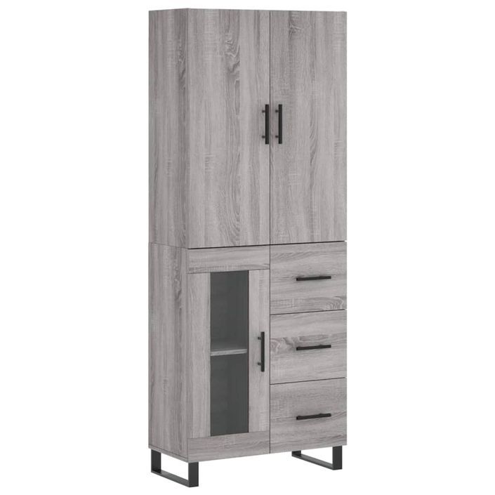 Buffet haut Sonoma gris 69,5x34x180 cm Bois d'ingénierie - Photo n°1