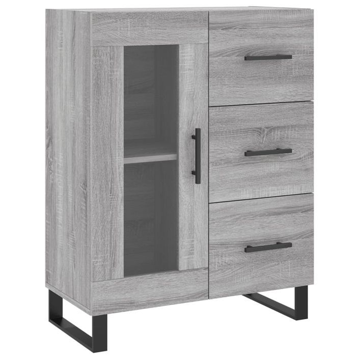 Buffet haut Sonoma gris 69,5x34x180 cm Bois d'ingénierie - Photo n°7