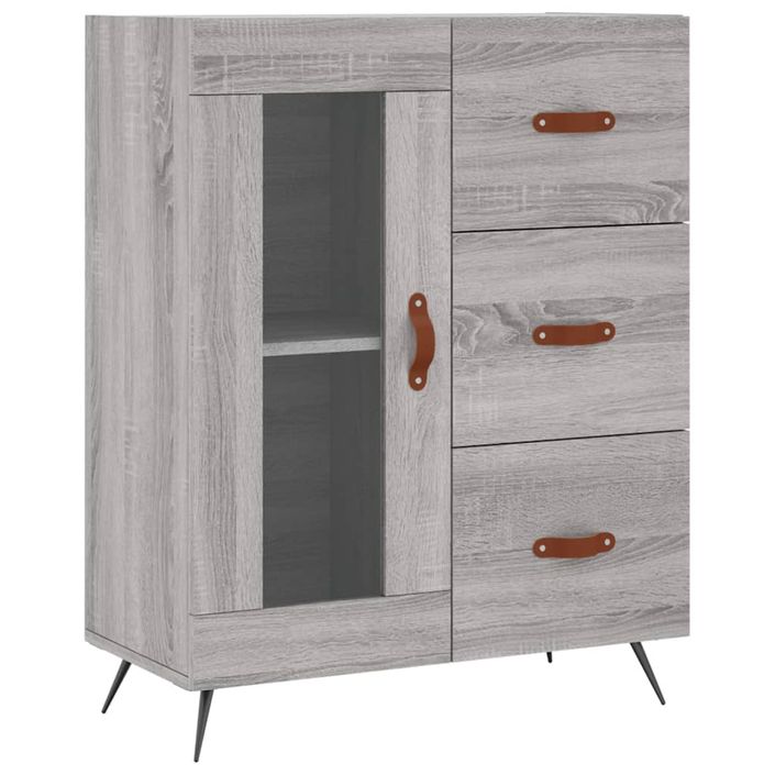 Buffet haut Sonoma gris 69,5x34x180 cm Bois d'ingénierie - Photo n°7