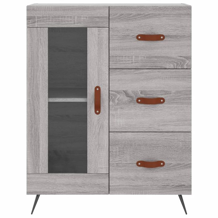 Buffet haut Sonoma gris 69,5x34x180 cm Bois d'ingénierie - Photo n°8