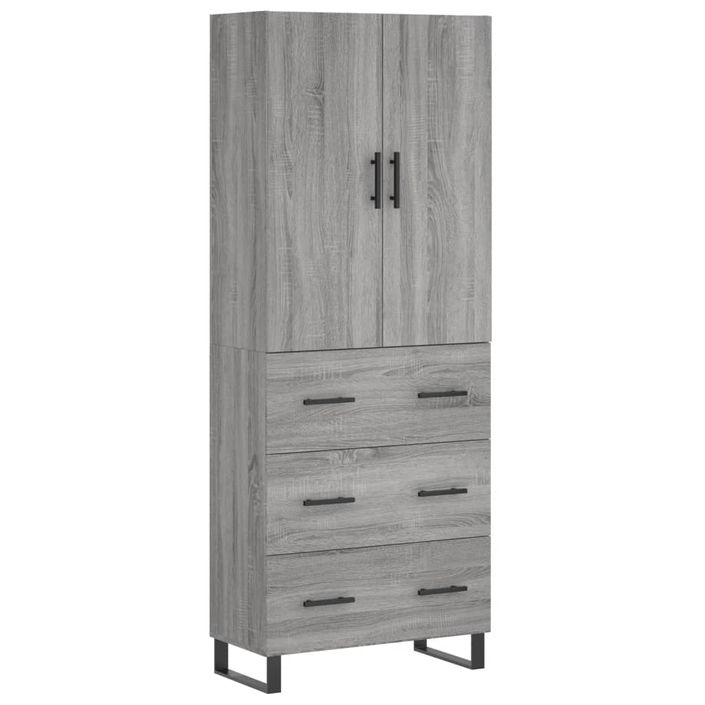 Buffet haut Sonoma gris 69,5x34x180 cm Bois d'ingénierie - Photo n°1