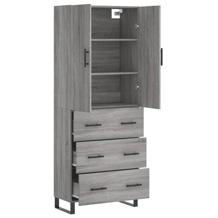 Buffet haut Sonoma gris 69,5x34x180 cm Bois d'ingénierie - Photo n°4