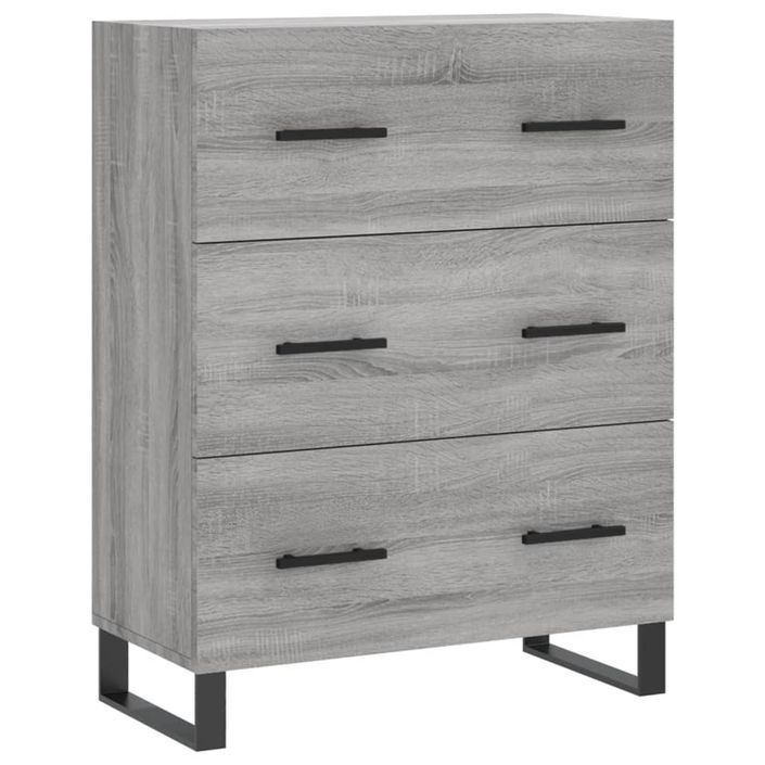 Buffet haut Sonoma gris 69,5x34x180 cm Bois d'ingénierie - Photo n°7