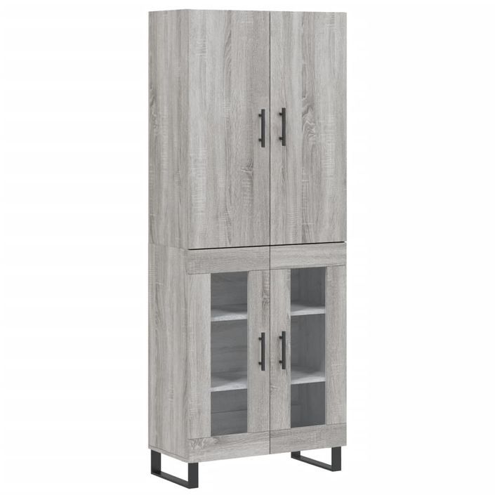 Buffet haut Sonoma gris 69,5x34x180 cm Bois d'ingénierie - Photo n°1