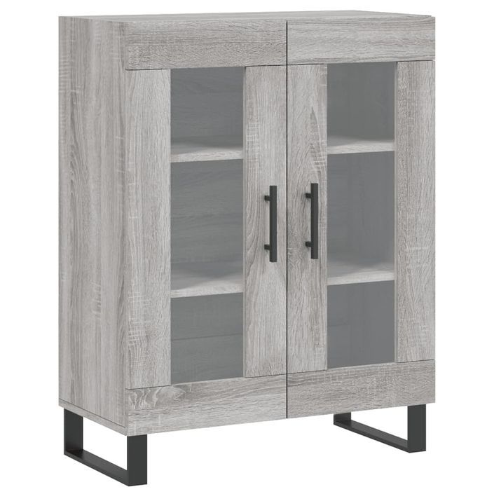 Buffet haut Sonoma gris 69,5x34x180 cm Bois d'ingénierie - Photo n°7