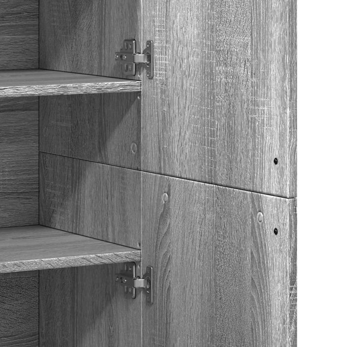 Buffet haut sonoma gris 80x35x180 cm bois d'ingénierie - Photo n°8