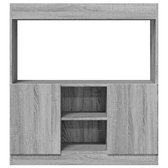 Buffet haut sonoma gris 92x33x100 cm bois d'ingénierie - Photo n°5