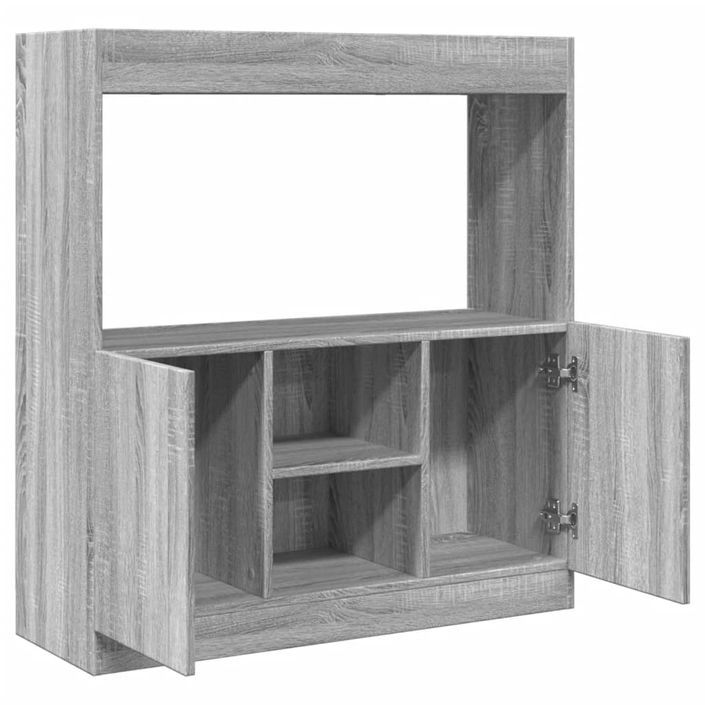 Buffet haut sonoma gris 92x33x100 cm bois d'ingénierie - Photo n°8