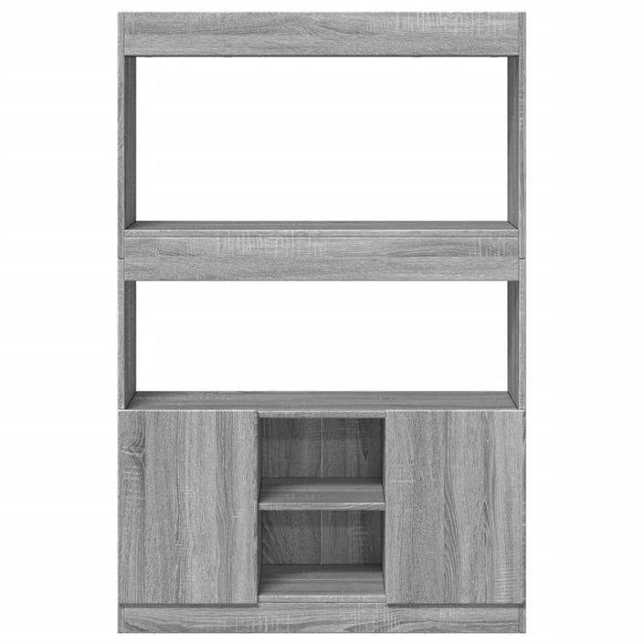 Buffet haut sonoma gris 92x33x140 cm bois d'ingénierie - Photo n°7