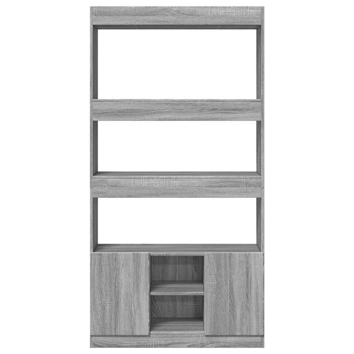 Buffet haut sonoma gris 92x33x180 cm bois d'ingénierie - Photo n°5