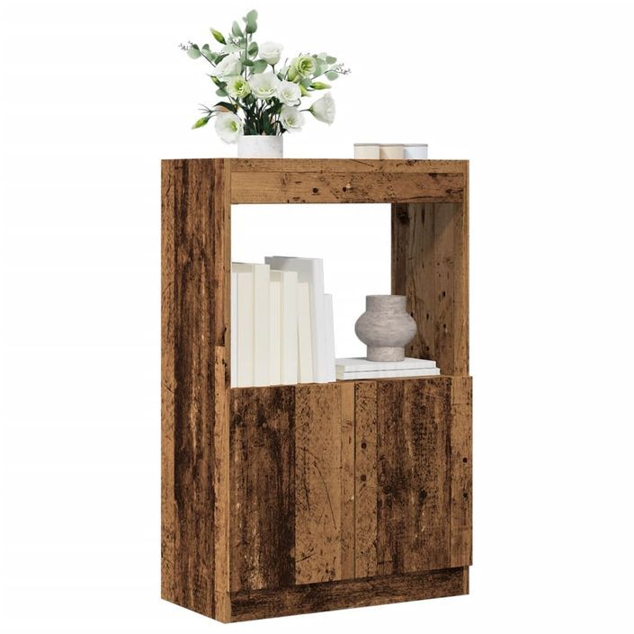 Buffet haut vieux bois 63x33x100 cm bois d'ingénierie - Photo n°1