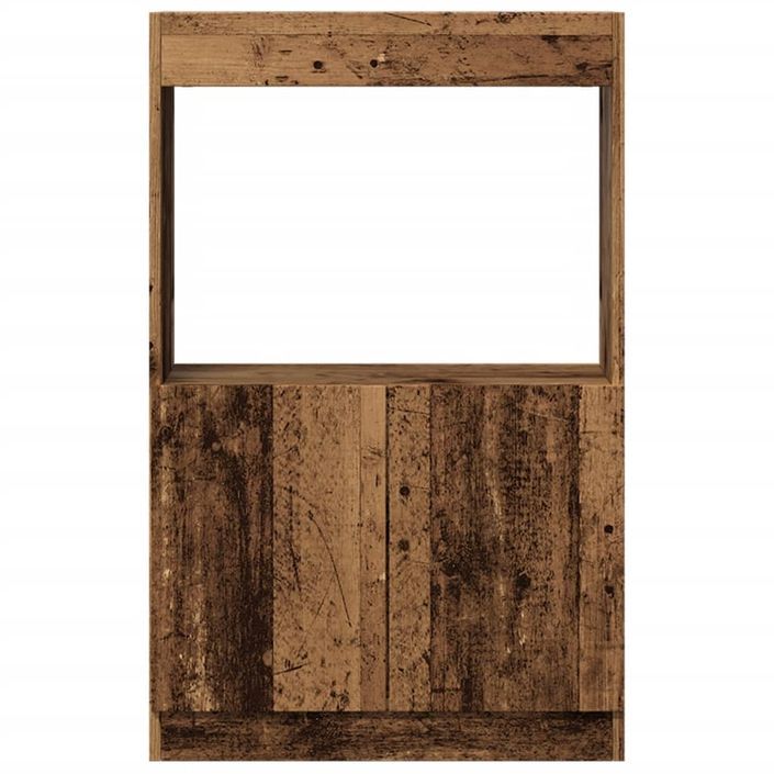 Buffet haut vieux bois 63x33x100 cm bois d'ingénierie - Photo n°5