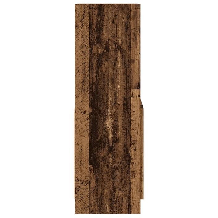 Buffet haut vieux bois 63x33x100 cm bois d'ingénierie - Photo n°6