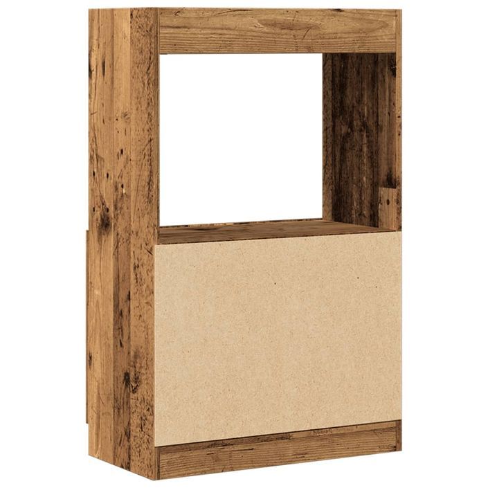 Buffet haut vieux bois 63x33x100 cm bois d'ingénierie - Photo n°7