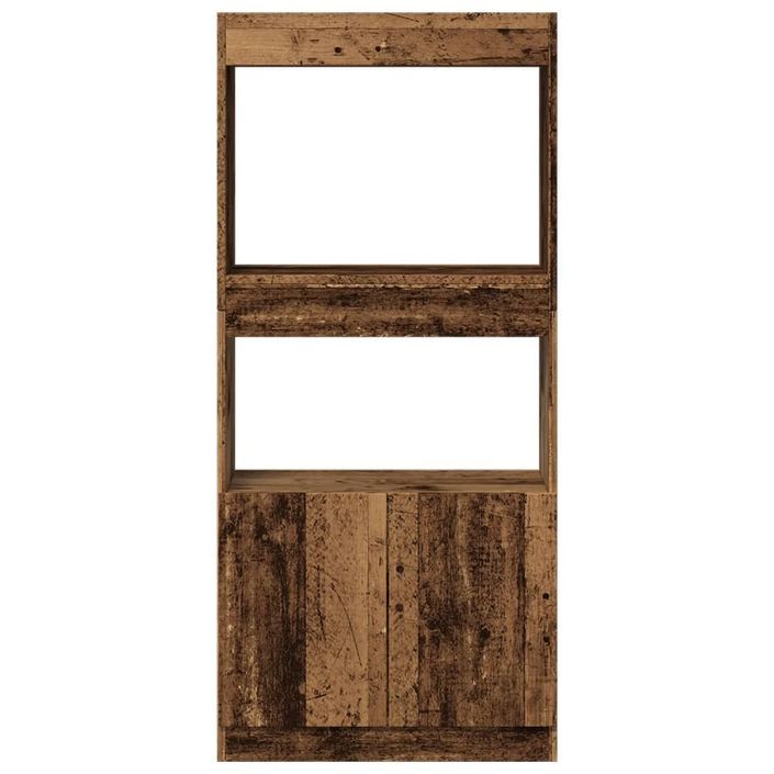 Buffet haut vieux bois 63x33x140 cm bois d'ingénierie - Photo n°5