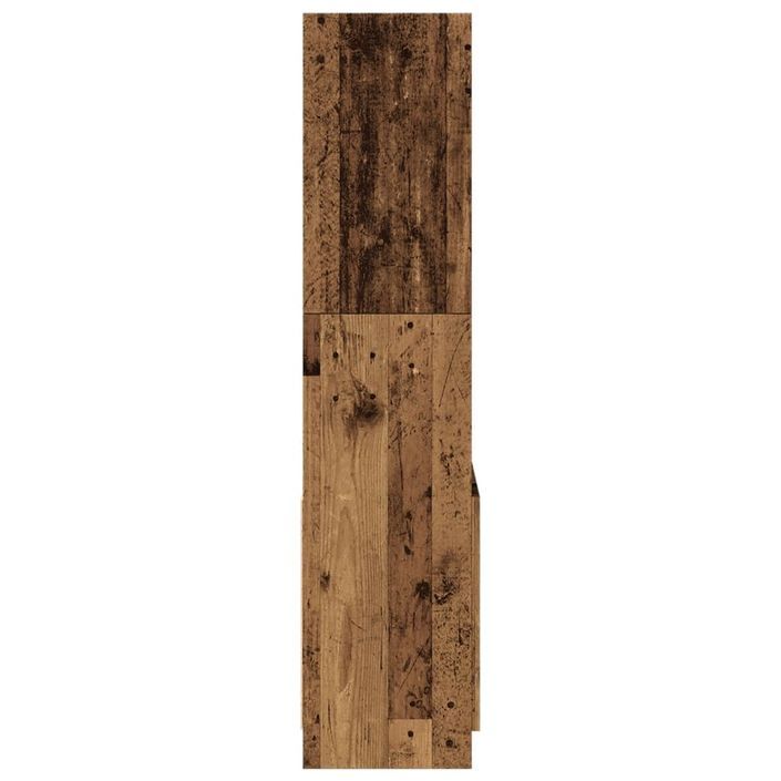 Buffet haut vieux bois 63x33x140 cm bois d'ingénierie - Photo n°6