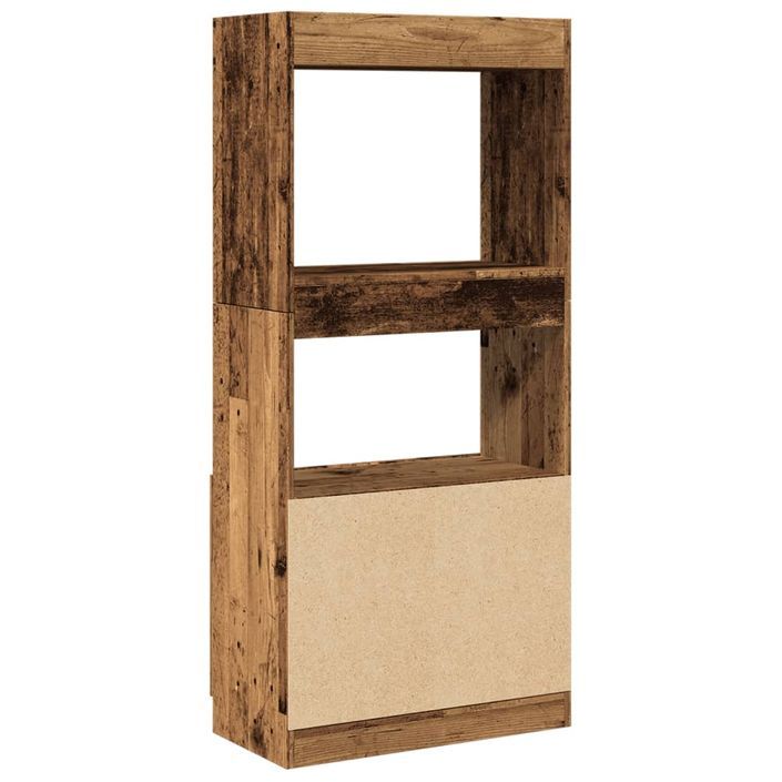 Buffet haut vieux bois 63x33x140 cm bois d'ingénierie - Photo n°7