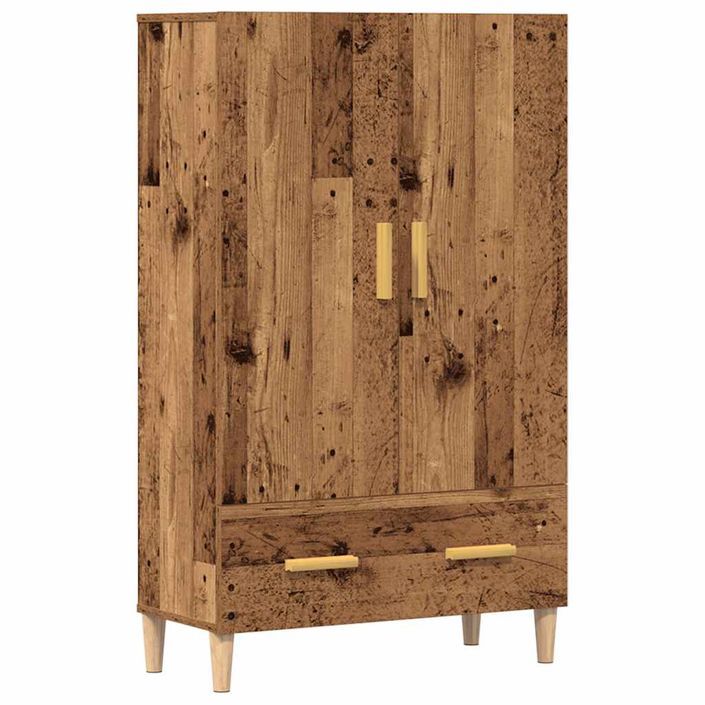 Buffet haut vieux bois 70x31x115 cm bois d'ingénierie - Photo n°1