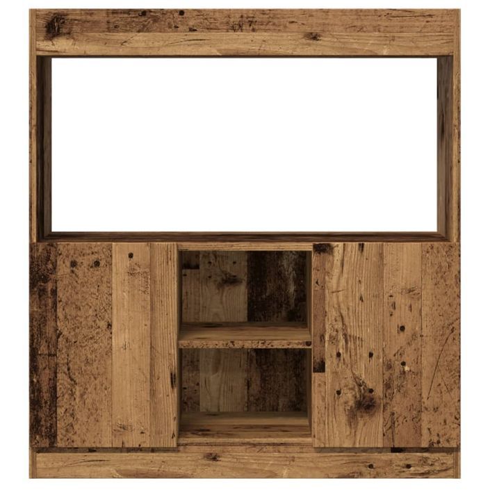 Buffet haut vieux bois 92x33x100 cm bois d'ingénierie - Photo n°5