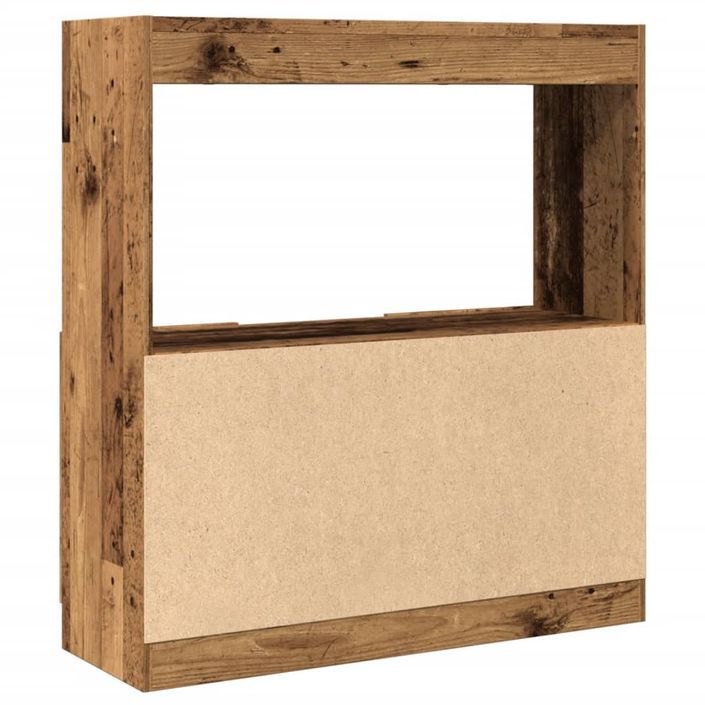 Buffet haut vieux bois 92x33x100 cm bois d'ingénierie - Photo n°7