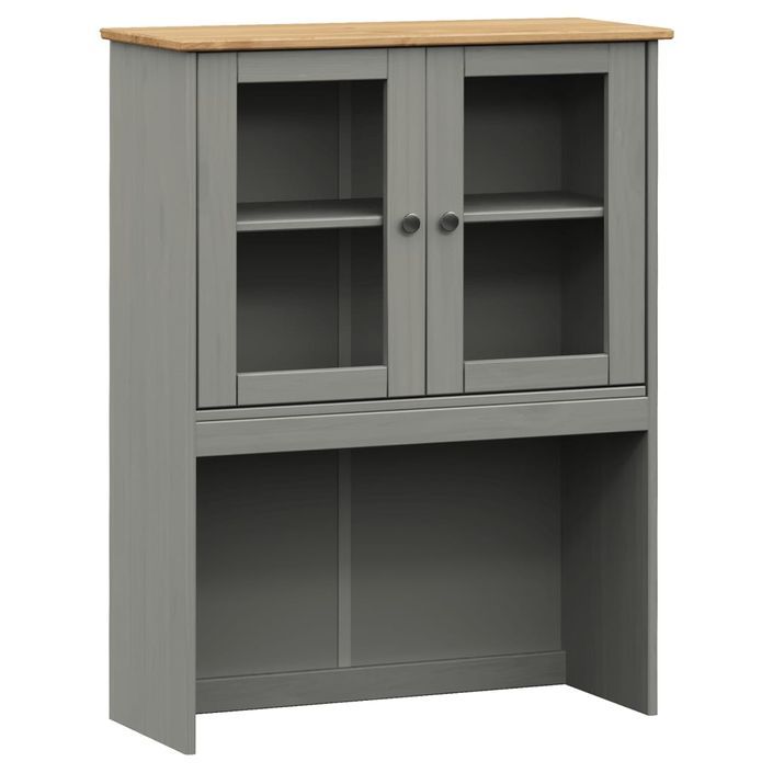 Buffet haut VIGO gris 78x40x175 cm bois massif de pin - Photo n°8