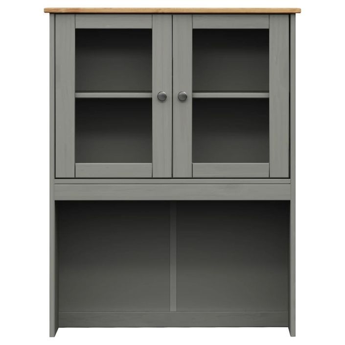 Buffet haut VIGO gris 78x40x175 cm bois massif de pin - Photo n°9