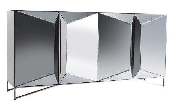 Buffet design 4 portes miroir argenté Kares 180 cm - Photo n°2