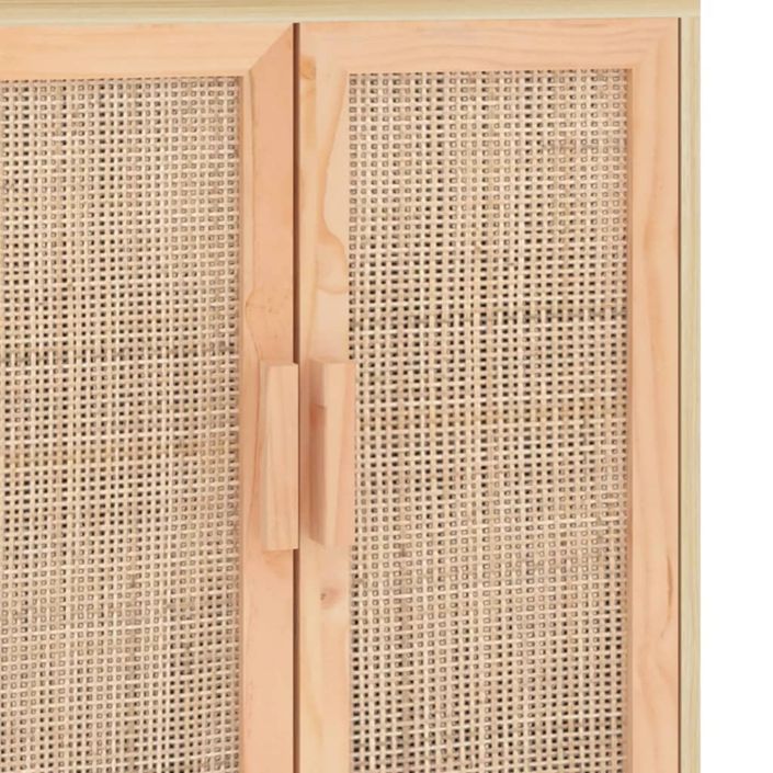 Buffet Marron 60x30x70 cm Bois de pin massif et rotin naturel - Photo n°7