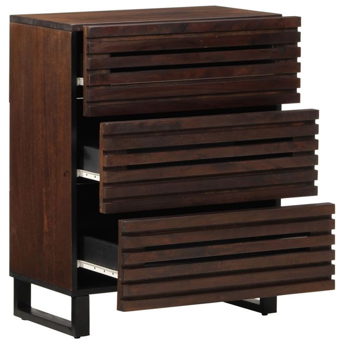 Buffet marron 60x34x75 cm bois massif de manguier - Photo n°5