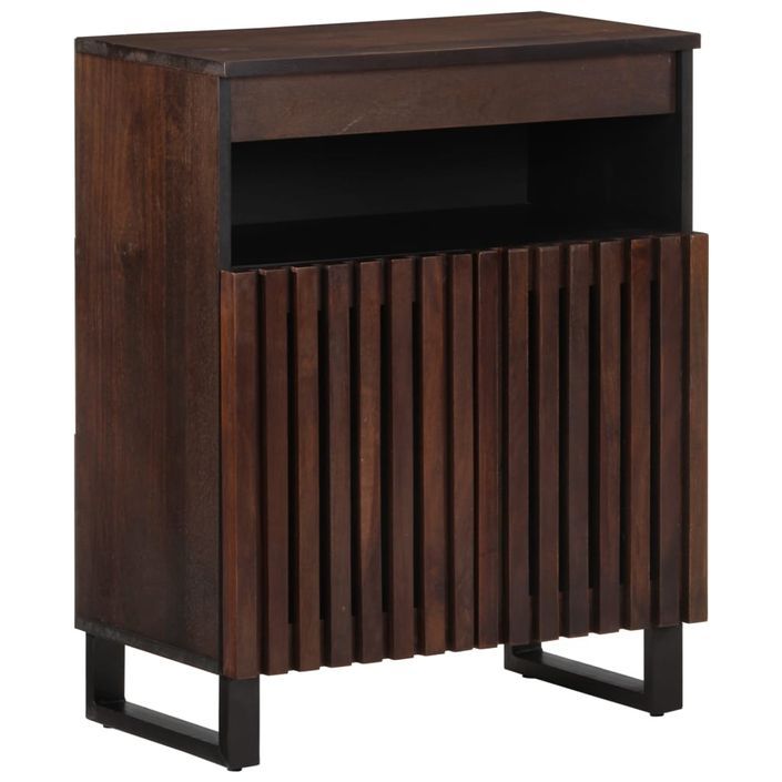 Buffet marron 60x34x75 cm bois massif de manguier - Photo n°1