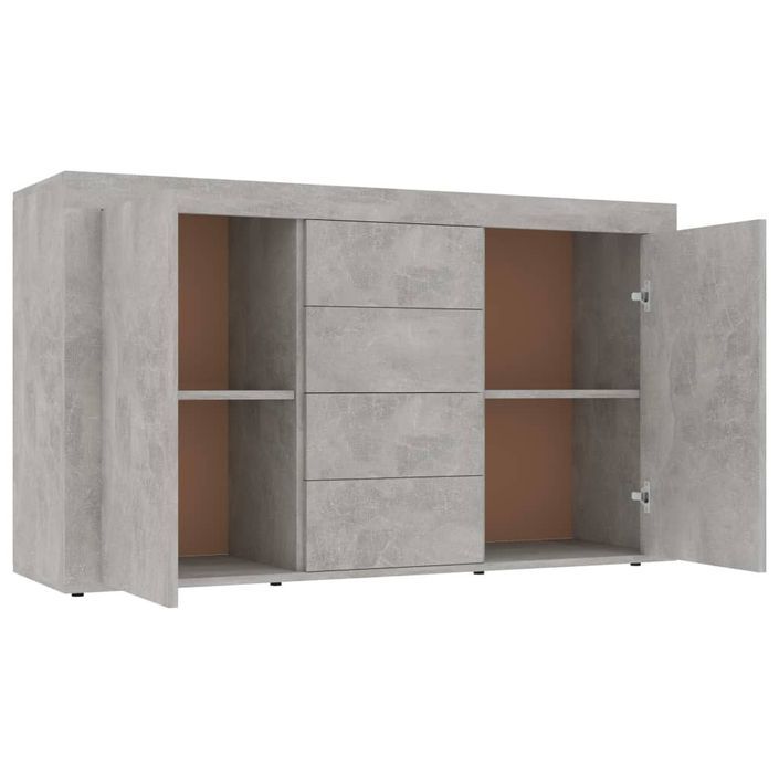 Buffet moderne 2 portes 4 tiroirs Takino 120 cm – Finition mate ou brillante - Photo n°6