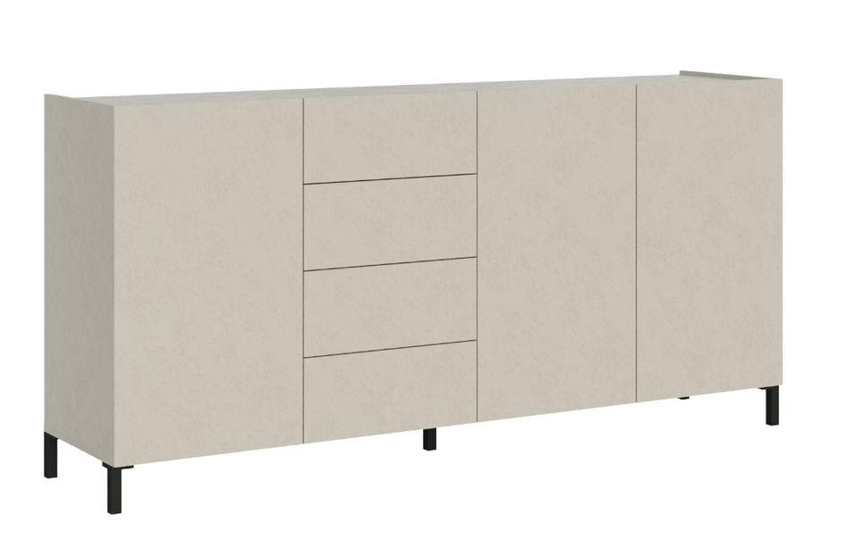 Buffet Moderne Solaria 174 cm en cachemire - 3 portes et 4 tiroirs pour rangement optimisé - Photo n°5