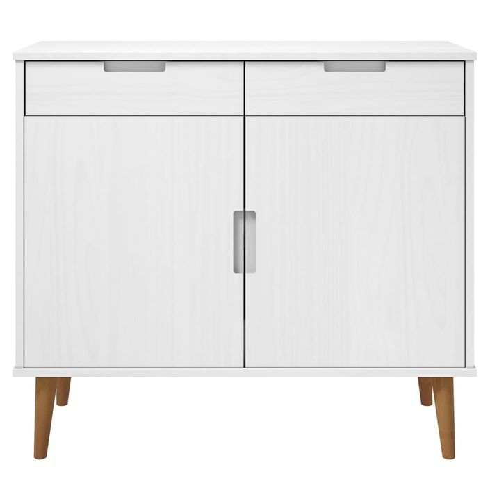 Buffet MOLDE Blanc 90x40x80 cm Bois massif de pin - Photo n°4