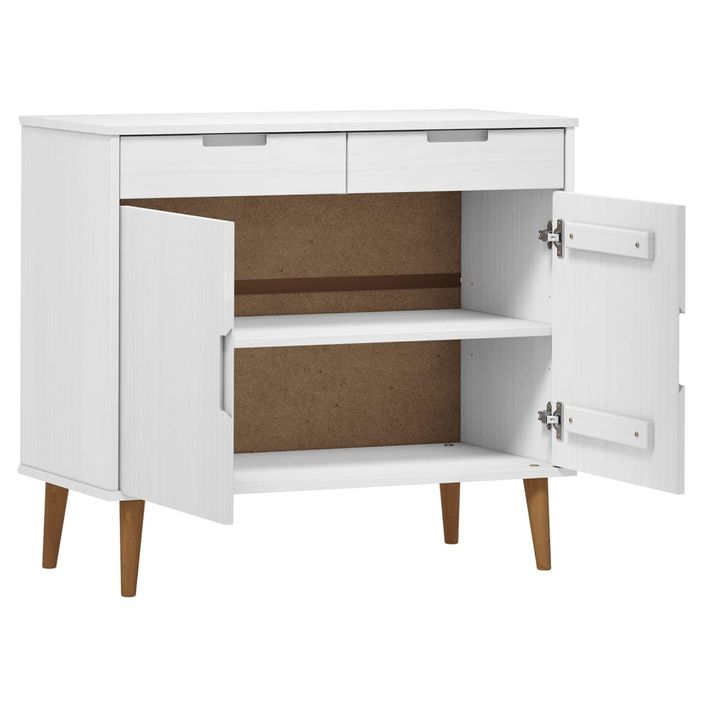 Buffet MOLDE Blanc 90x40x80 cm Bois massif de pin - Photo n°5