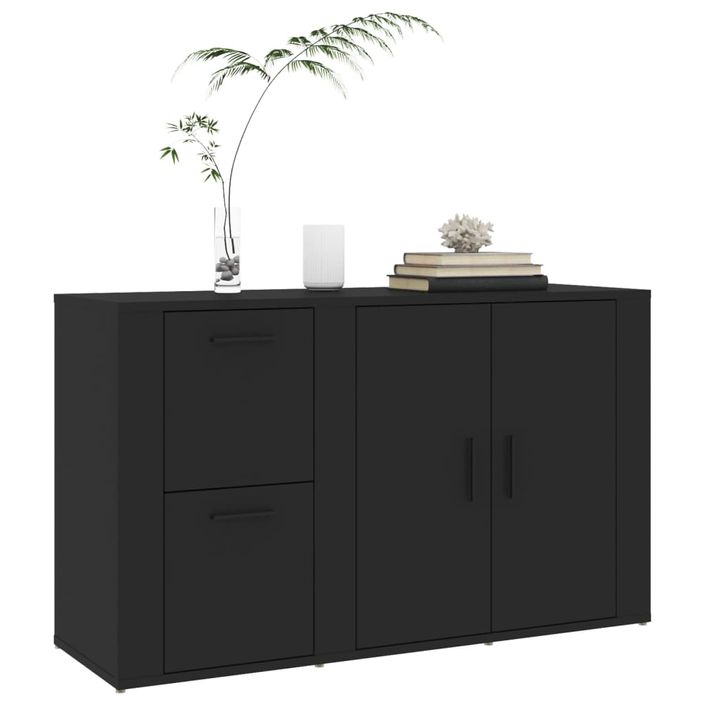 Buffet Noir 100x33x59,5 cm Bois d'ingénierie - Photo n°4