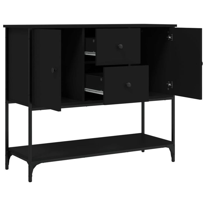 Buffet noir 100x36x85 cm bois d'ingénierie - Photo n°5